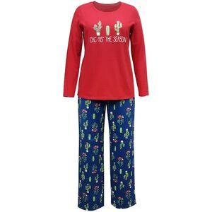 allbrand365 designer Womens Cactus The Season Pajama Set Size S Color Red/Blue